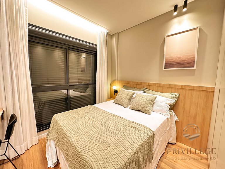 2 dormitórios em prédio Frente mar na Praia Grande