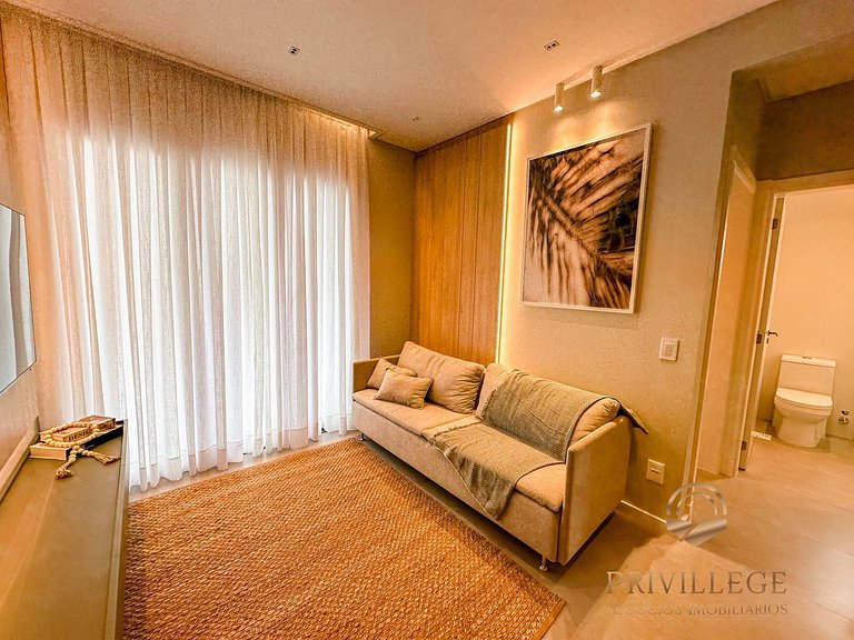 2 dormitórios em prédio Frente mar na Praia Grande